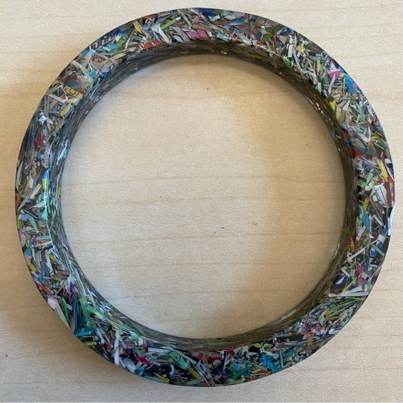 Acrylic Bangle Recycled Paper 1 - Picture 7 of 9